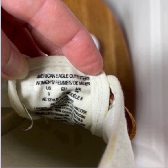 American Eagle White Sneakers Oxford Rawhide Ties Low Top Shoes Preppy 9 Casual - Picture 7 of 16